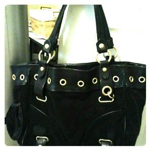Genuine juicy couture black velvet shoulder bag